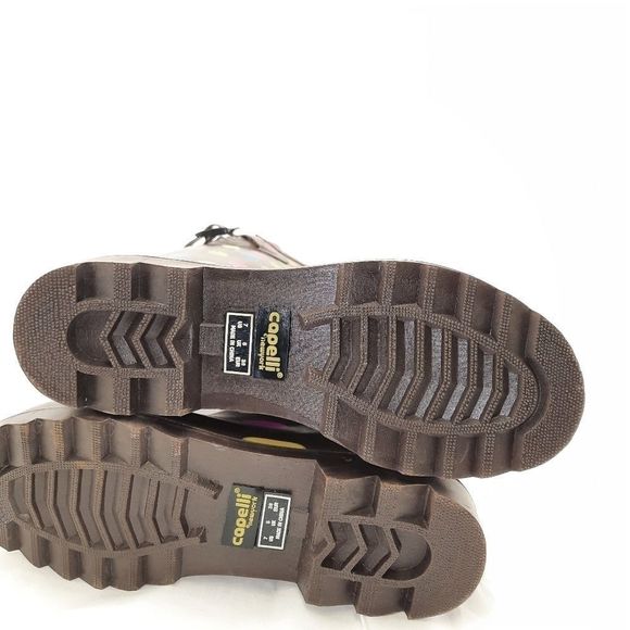 Capelli of New York rubber boots polka dots brown pastels size 7 women's rain - Picture 10 of 12